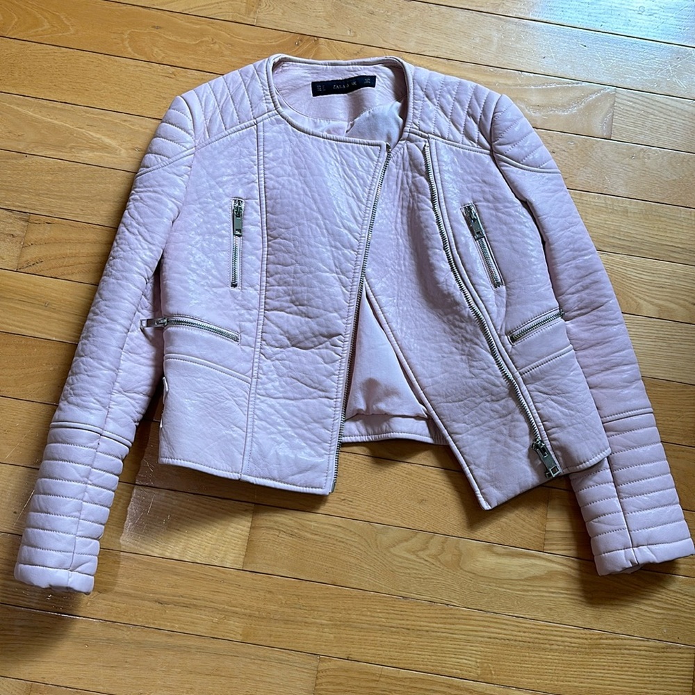 Zara faux leather moto jacket